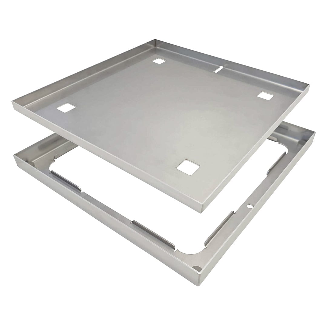 HIDE stainless steel 506mm Manhole Cover hardware stack.
