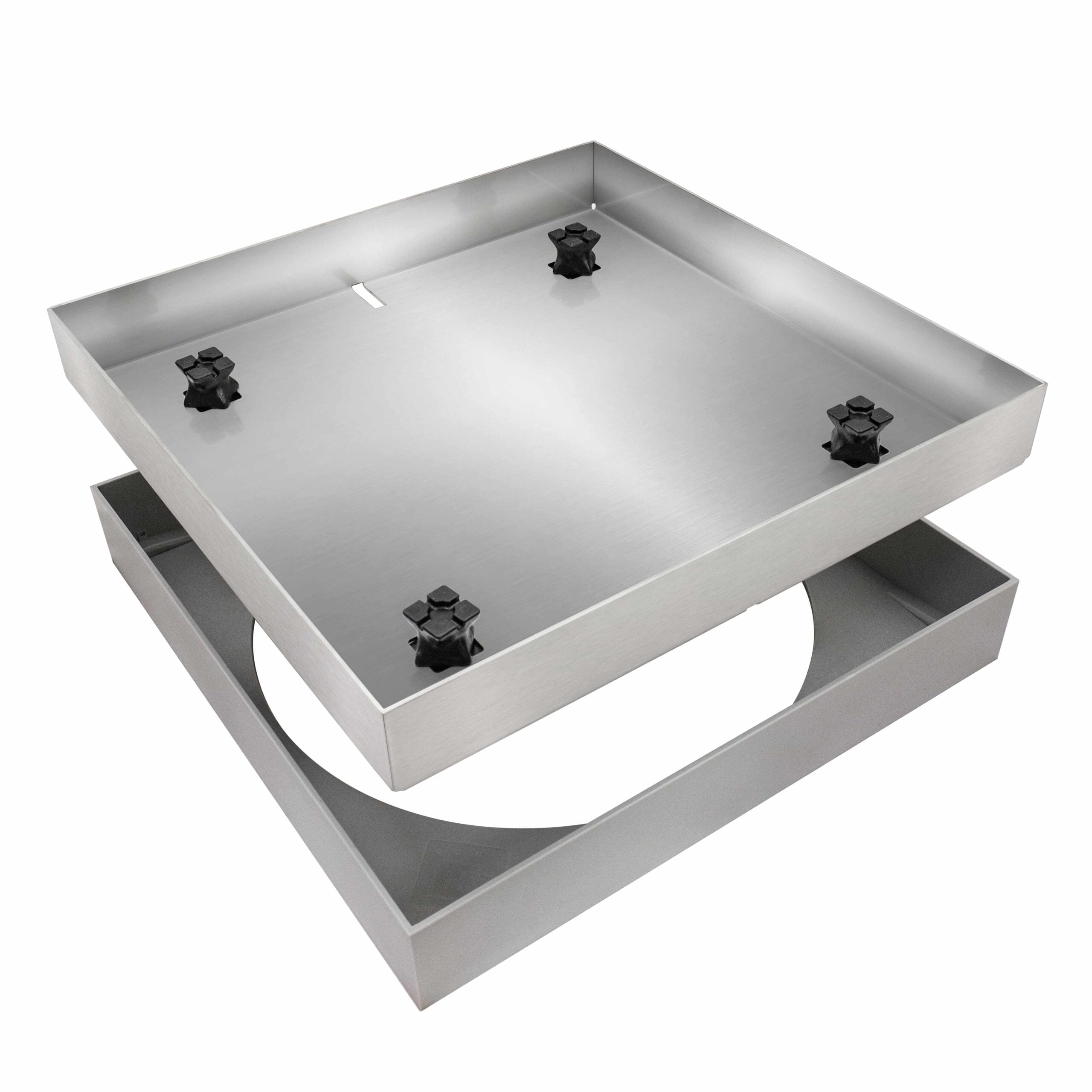 HIDE Ash Combination Concrete Polymer Skimmer Cover Hardware with Polymer Frame and Stainless Steel Lid