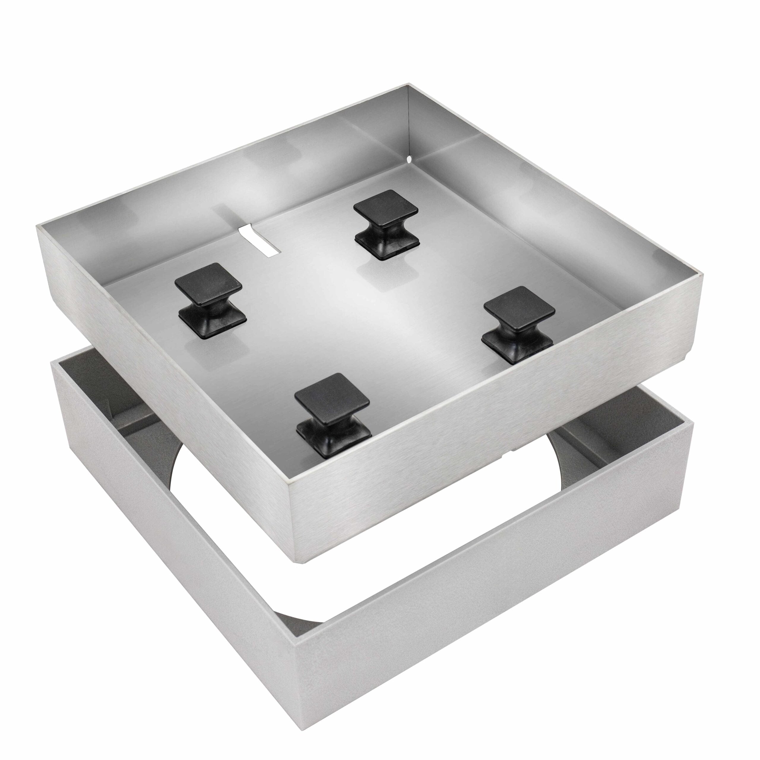 HIDE ASH Concrete Combination Polymer Access Cover with polymer frame and stainless steel lid