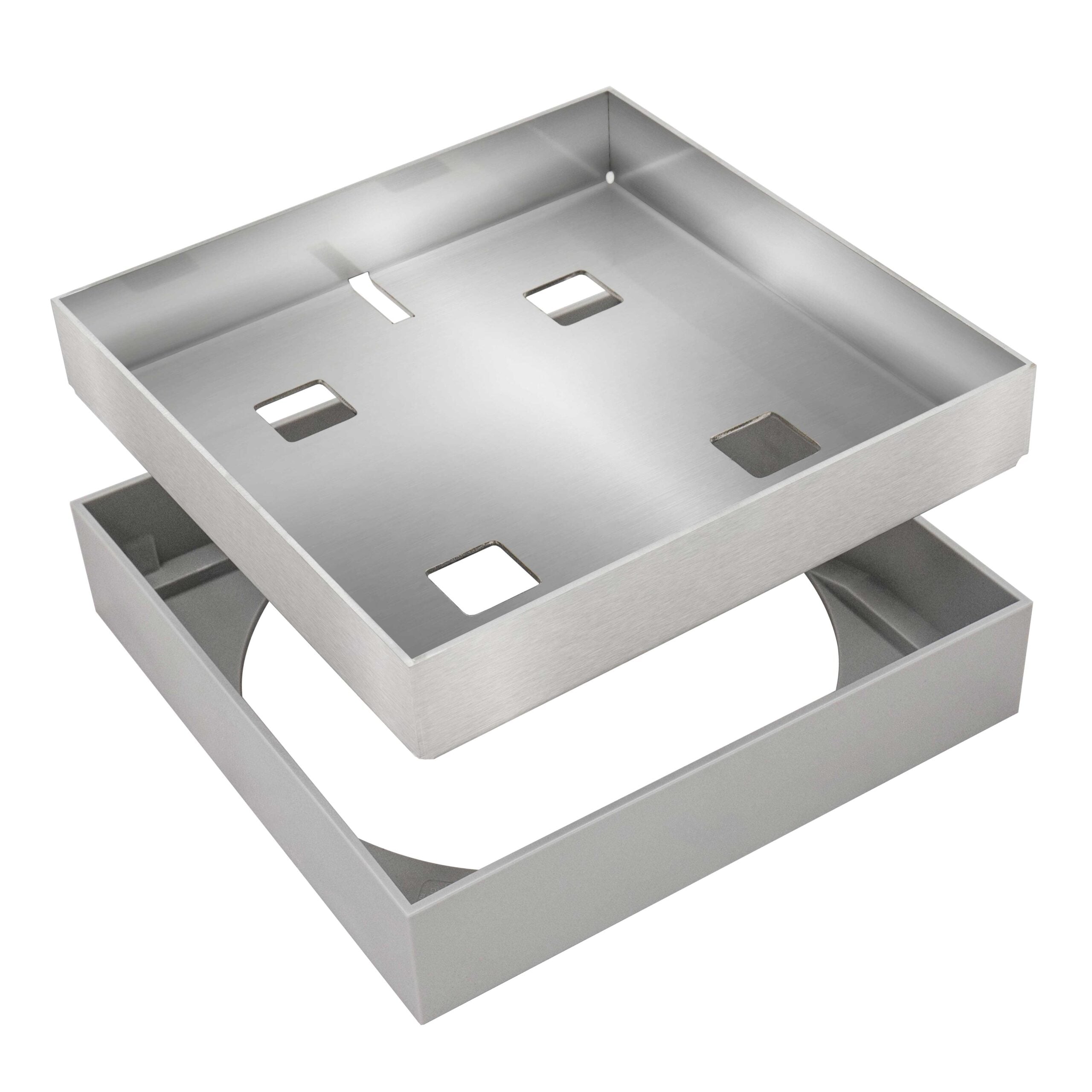 HIDE Combination Ash Polymer Access Cover with polymer frame and stainless steel lid
