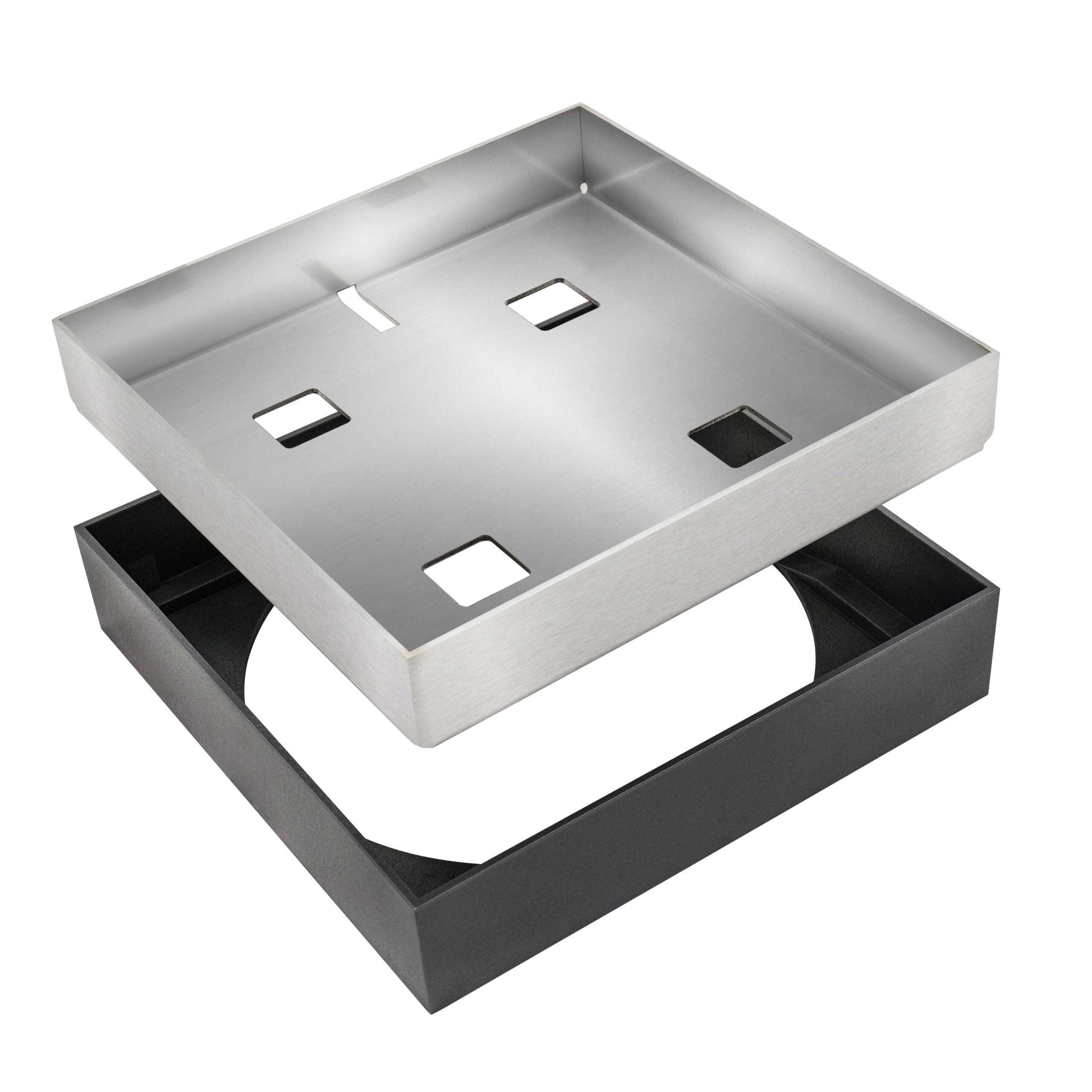 HIDE Combination Charcoal Polymer Access Cover with polymer frame and stainless steel lid